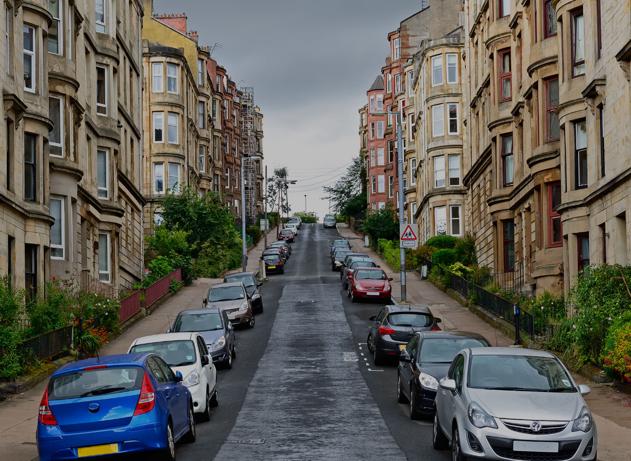 A residential street in Glasgow